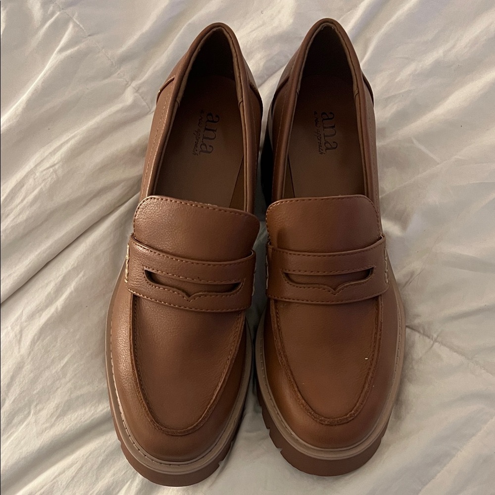 a.n.a Women's Brown chunky Loafers - Picture 3 of 9